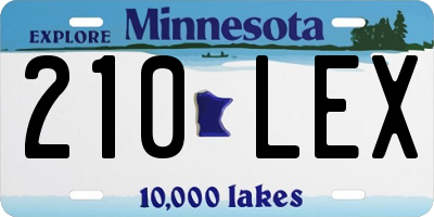 MN license plate 210LEX