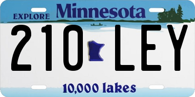 MN license plate 210LEY