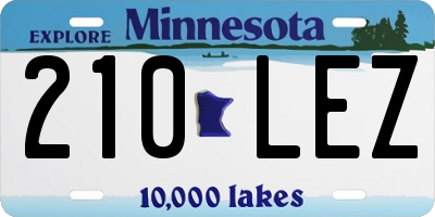 MN license plate 210LEZ