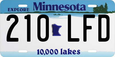 MN license plate 210LFD