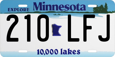 MN license plate 210LFJ