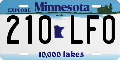 MN license plate 210LFO