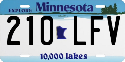 MN license plate 210LFV