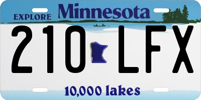 MN license plate 210LFX