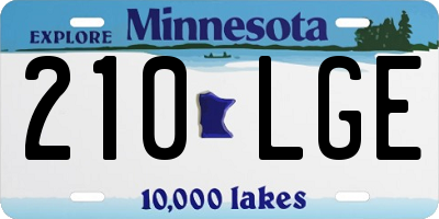 MN license plate 210LGE