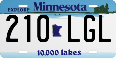 MN license plate 210LGL