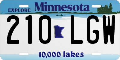 MN license plate 210LGW