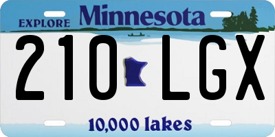 MN license plate 210LGX