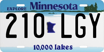 MN license plate 210LGY