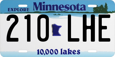 MN license plate 210LHE