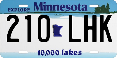 MN license plate 210LHK