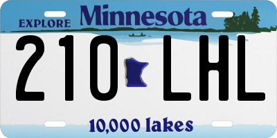 MN license plate 210LHL
