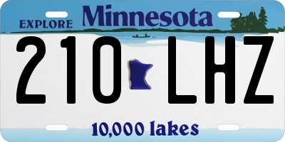 MN license plate 210LHZ