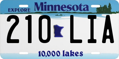 MN license plate 210LIA