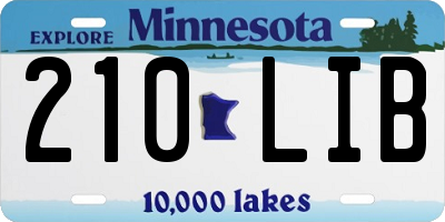 MN license plate 210LIB