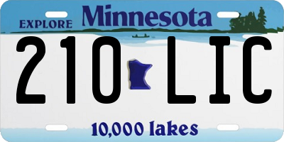 MN license plate 210LIC