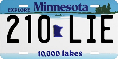 MN license plate 210LIE