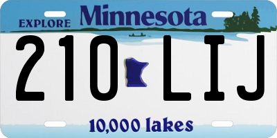 MN license plate 210LIJ