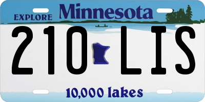 MN license plate 210LIS