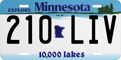 MN license plate 210LIV