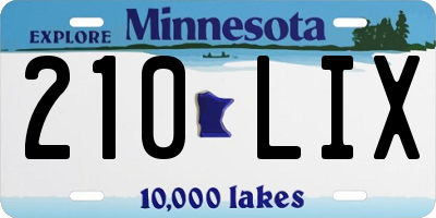 MN license plate 210LIX