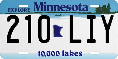 MN license plate 210LIY