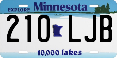 MN license plate 210LJB