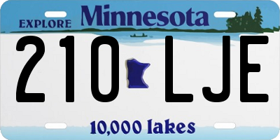 MN license plate 210LJE