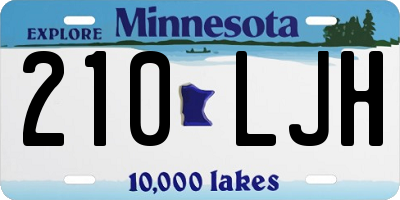 MN license plate 210LJH