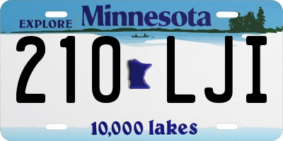 MN license plate 210LJI