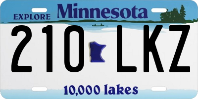 MN license plate 210LKZ