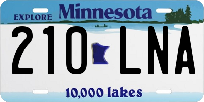 MN license plate 210LNA