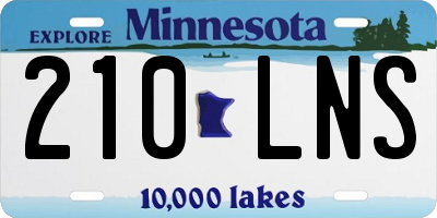 MN license plate 210LNS