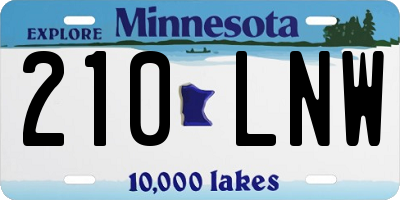MN license plate 210LNW