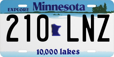 MN license plate 210LNZ