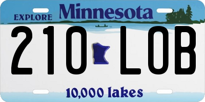 MN license plate 210LOB