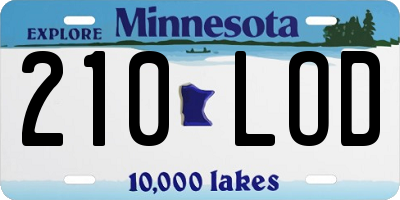 MN license plate 210LOD