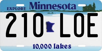 MN license plate 210LOE