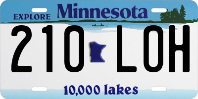 MN license plate 210LOH