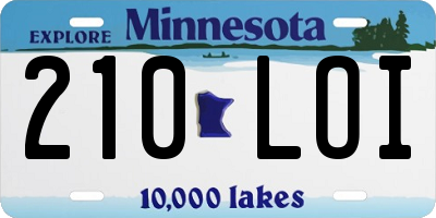MN license plate 210LOI