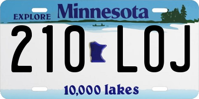MN license plate 210LOJ