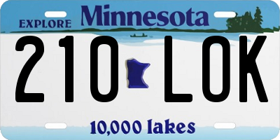 MN license plate 210LOK