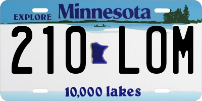MN license plate 210LOM