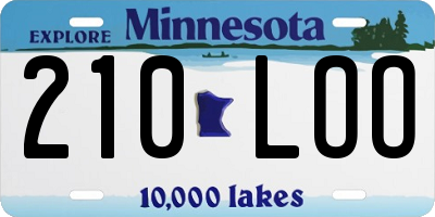MN license plate 210LOO
