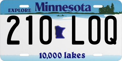 MN license plate 210LOQ