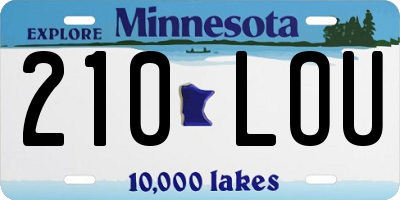 MN license plate 210LOU