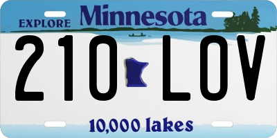 MN license plate 210LOV
