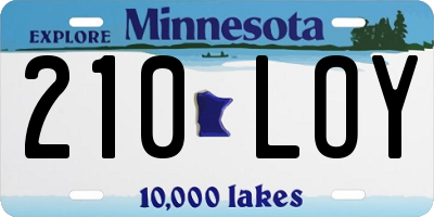 MN license plate 210LOY