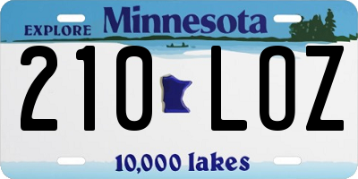 MN license plate 210LOZ