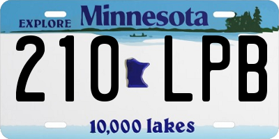 MN license plate 210LPB